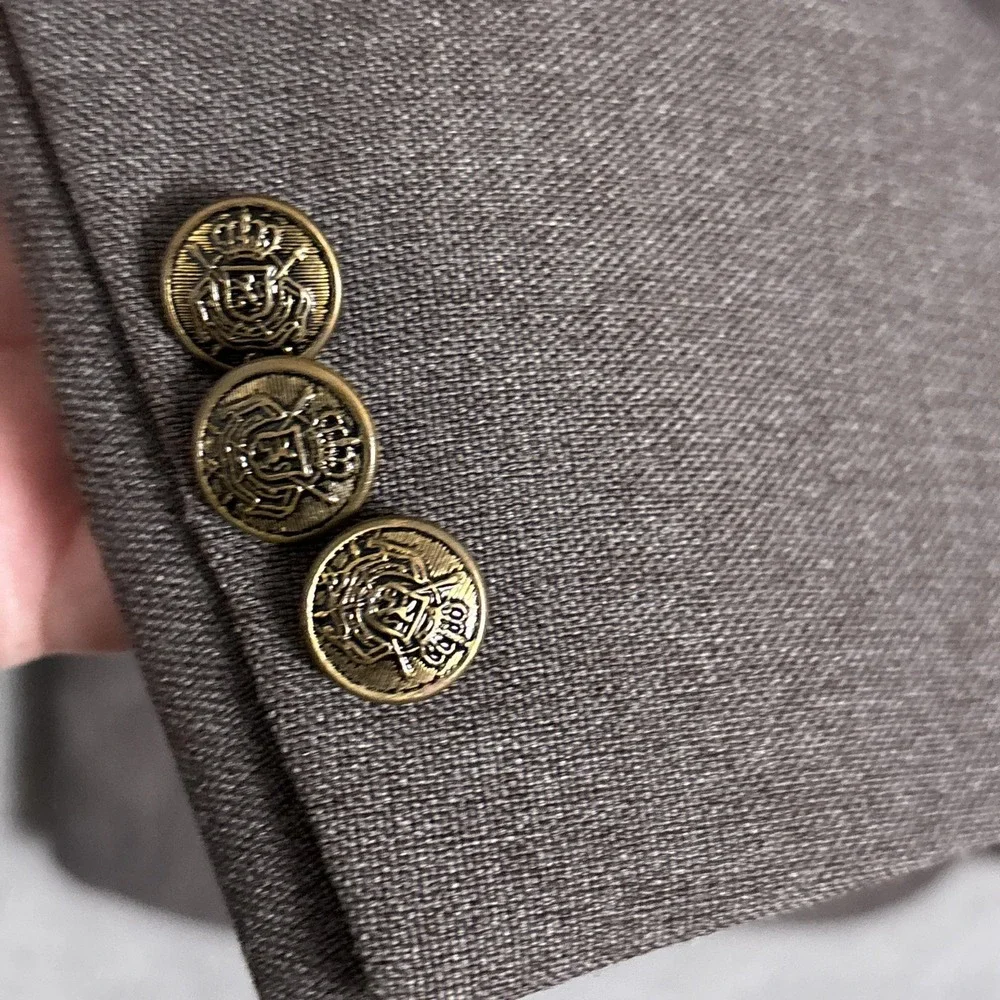 Vintage Haggar Suit 44L Blazer‎ 34x32 Pants Brown Polyester Disco 70s 80s USA